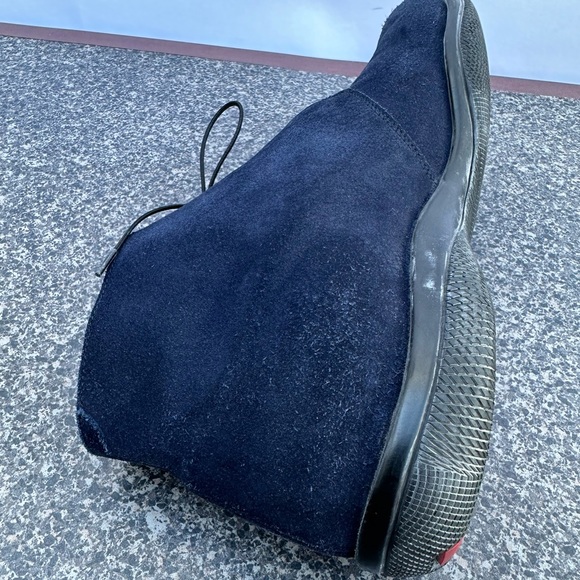 Prada Chelsea Chukka Boots Suede Navy Blue Mens 12. - Picture 9 of 12